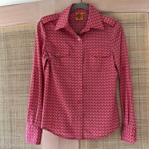 Tory Burch Stretch Silk shirt size 2 Pink